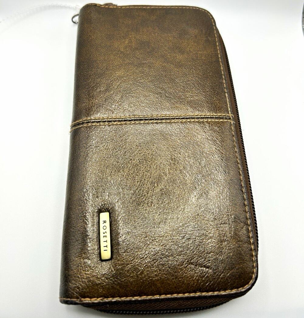 Rosetti Women's Brown Solid Zip-Around Wallet with Zipper Accent